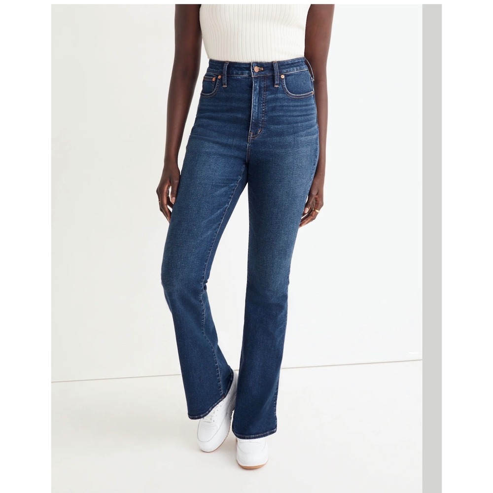 Madewell Womens Cotton Jeans 25 Blue High Rise Flare Leg Stretch Denim